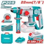 Marteau perforateur sans fil 20 V avec 2 batteries 4,0 Ah TRHLI212282