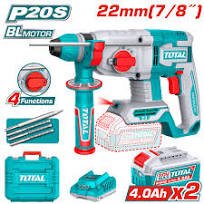 Marteau perforateur sans fil 20 V avec 2 batteries 4,0 Ah TRHLI212282