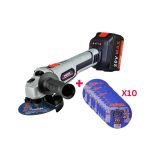 Meuleuse 20V 115mm 1 batterie 4.0Ah + 10 disques
