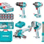Kit 3 outils sans fil TOTAL TOSLI251195 20V Perceuse à percussion + Meuleuse + Marteau perforateur