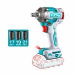 TOTAL TCKLI20275 – Kit Combo Sans Fil 20V Perceuse à Percussion 66 Nm + Clé à Chocs 400 Nm (2 pièces)