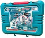 TOTAL TCKLI20275 – Kit Combo Sans Fil 20V Perceuse à Percussion 66 Nm + Clé à Chocs 400 Nm (2 pièces)