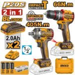 Pack 2 Machines Visseuse Brushless 66NM + Boulonneuse 405NM