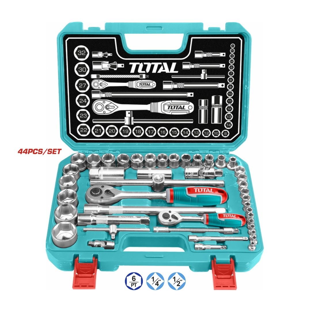 3-5 Ensemble de 44 douilles 1/4″ + 1/2″