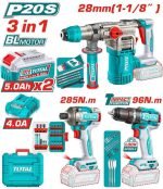 it Combo Sans Fil 20V 3 Outils avec 2 Batteries 5,0AH TOSLI250693