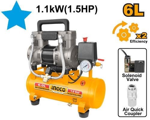 Compresseur Silencieux 6L 1100w(1.5hp) NR