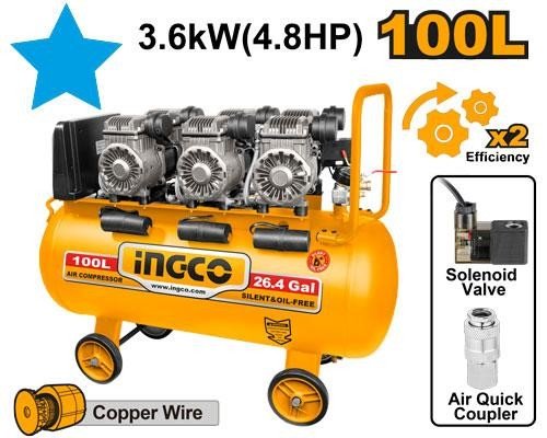 Compresseur Silencieux 100L 3x1200W 4,8hp