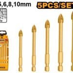 Jeu de 5 Forets a Verre 4mm,5mm,6mm,8mm,10mm NR