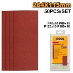Jeu Feuilles Abrasives Poncage 50PCS 264*115mm NR