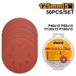 Jeu Des Feuilles Abrasives Ponceuse Orbitale 50PCS 125MM