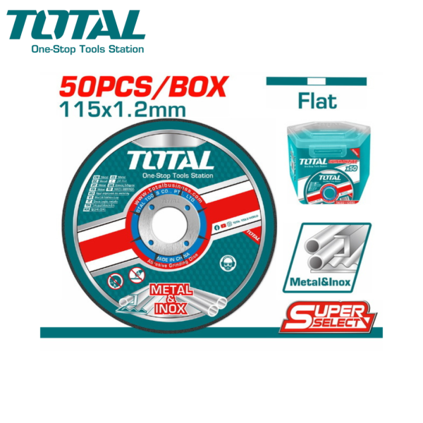 Disques à tronçonner en métal abrasif 50 pièces TOTAL