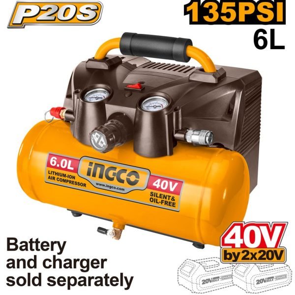 Compresseur sans Fil Batterie 6L Batterie et Chargeur Non Inclus