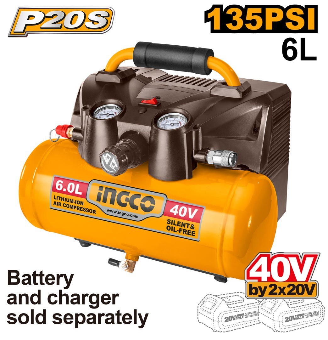 CACLI2003 Compresseur sans Fil Batterie 6L Batterie et Chargeur Non Inclus