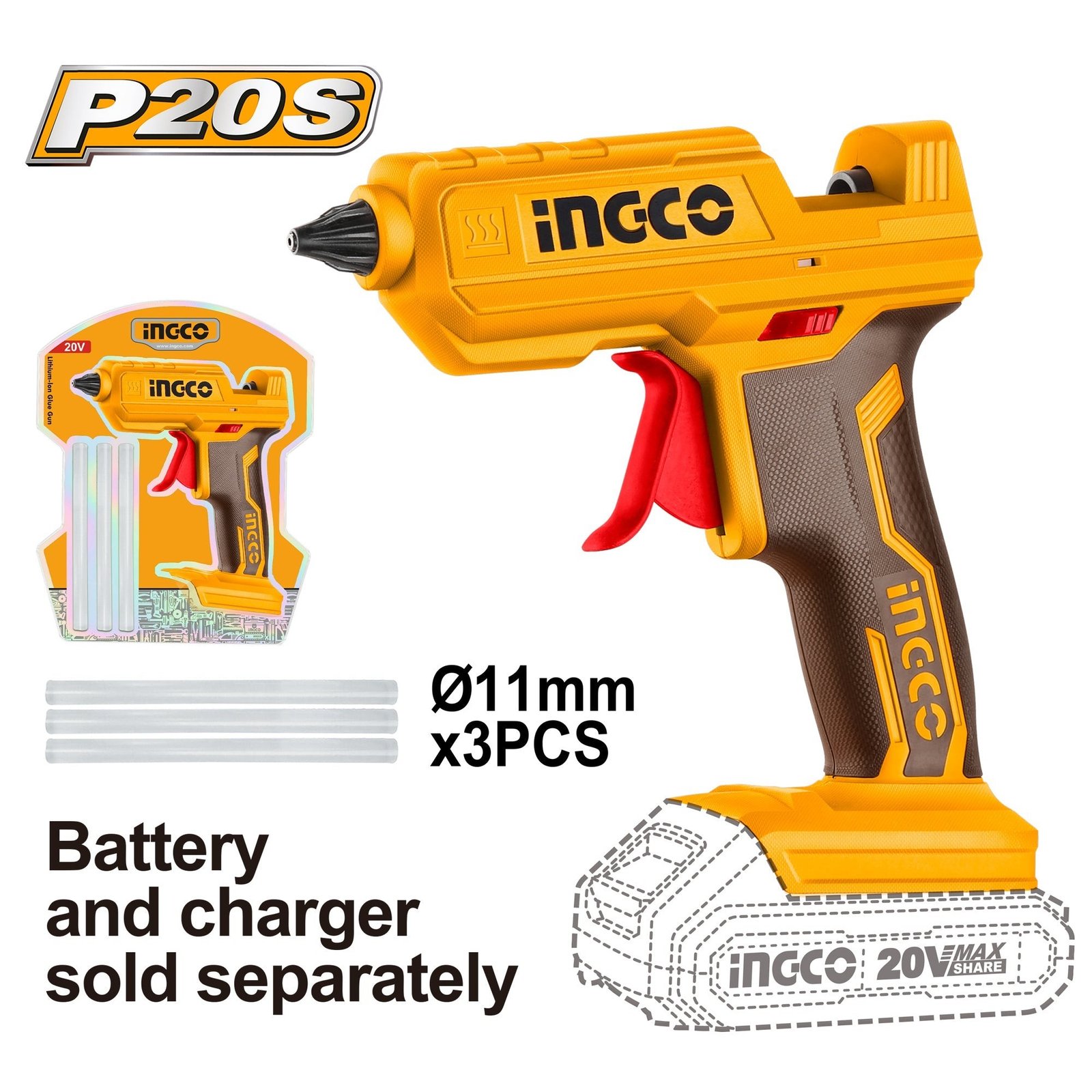CGGLI2001_8bd1685d-0e64-465d-8f22-5b3d1e6ade43 Pistolet a Colle 20V (ss Batterie / ss Chargeur)+3 b