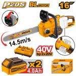 Tronçonneuse à Chaîne 20V 2 Batteries 4AH 16″ 400MM