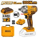 Boulonneuse à Choc 300NM sans Charbon 20v+2 Bat