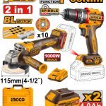 Pack 2 Machines Meuleuse+visseuse 66NM 20V 2x4ah