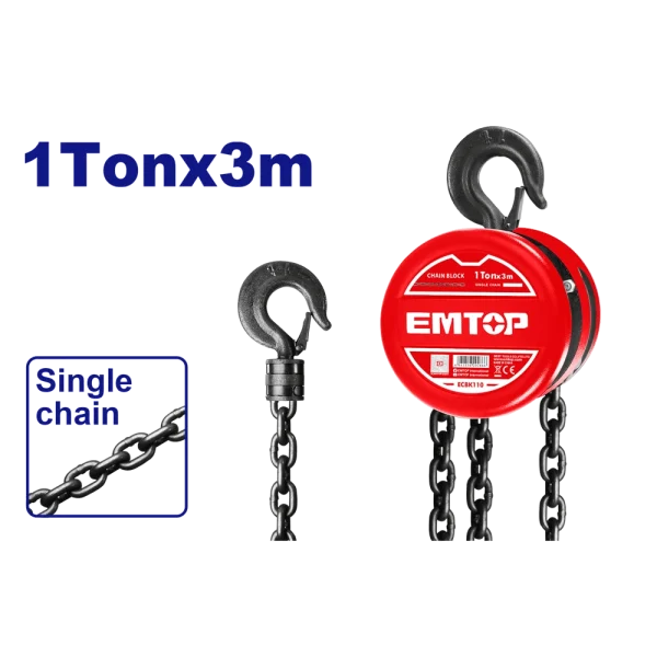 PALAN À CHAÎNE 1T X 3M EMTOP ECBK110