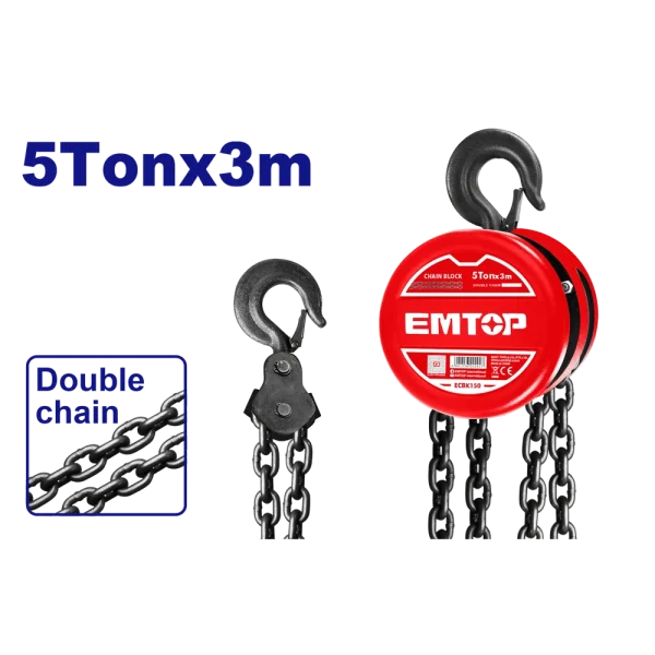 PALAN A CHAINE 5T 3M EMTOP ECBK150