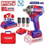 CLÉ À CHOCS 1/2″ SANS FIL 400NM + 2 BATTERIES 2.0AH ECIWL2040