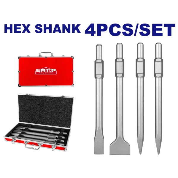 JEU DE 4 CISEAUX HEXAGONAUX SDS EMTOP ECHS0304375