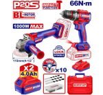 PACK PERCEUSE À PERCUSSION 66NM + MEULEUSE 115MM + 2 BATTERIES 4.0AH ECKL20273