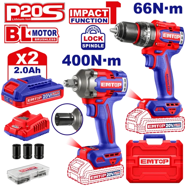PACK VISSEUSE À PERCUSSION 66NM + CLÉ À CHOC 400 NM ECKL20275