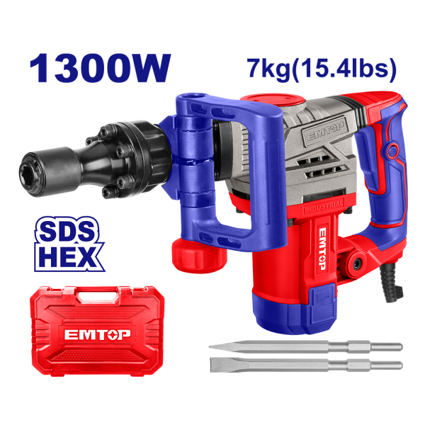 MARTEAU SDS HEX 7KG – 1300W EMTOP EDBRH1301