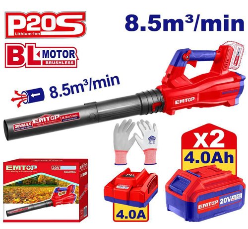 SOUFFLEUR SANS FIL + 2 BATTERIES 4.0AH EMTOP ELAB204282