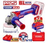 MEULEUSE 115MM 1000W SANS FIL 20V + 2 BATTERIES 4.0AH ELAG271532