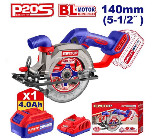 SCIE CIRCULAIRE 140MM SANS FIL 20V + BATTERIE 4.0AH ELCS14021