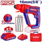 MARTEAU PERFORATEUR 16MM SANS FIL 20V + BATTERIE 2.0AH ELRH201681