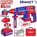MARTEAU PERFORATEUR 26MM SANS FIL 20V + 2 BATTERIES 4.0AH ELRH202287