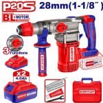 MARTEAU PERFORATEUR 28MM SANS FIL 20V + 2 BATTERIES 4.0AH ELRH202882