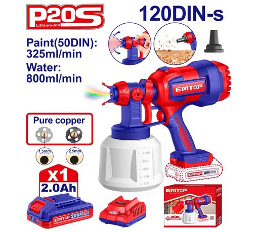 PISTOLET DE PEINTURE SANS FIL + BATTERIE 2.0AH ELSG20042