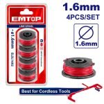 JEU DE 4 BOBINES DE FIL COUPE BORDURE Ø1,6MM – LONG 5M ELSL1602