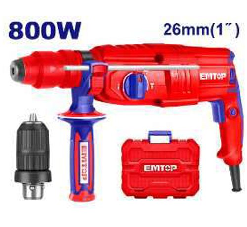 MARTEAU PERFORATEUR 26MM – 800W EMTOP ERHRL802