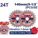 JEU DE LAMES DE SCIE 140MM – 24 DENTS ÉPAISSEUR 1MM ETCT1403