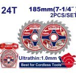 JEU DE LAMES DE SCIE 185MM – 24 DENTS ÉPAISSEUR 1MM ETCT1853