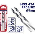 JEU 2 MECHES METAL HSS Ø 3MM EMTOP ETDB310302