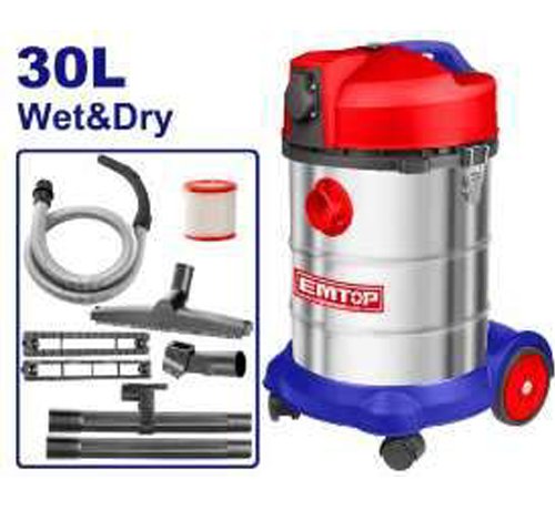 ASPIRATEUR MOUILLE ET SEC 1400W 30L EMTOP EVCR1401