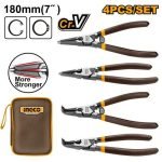 Jeu de 4 Pinces Circlips en Acier de Carbone