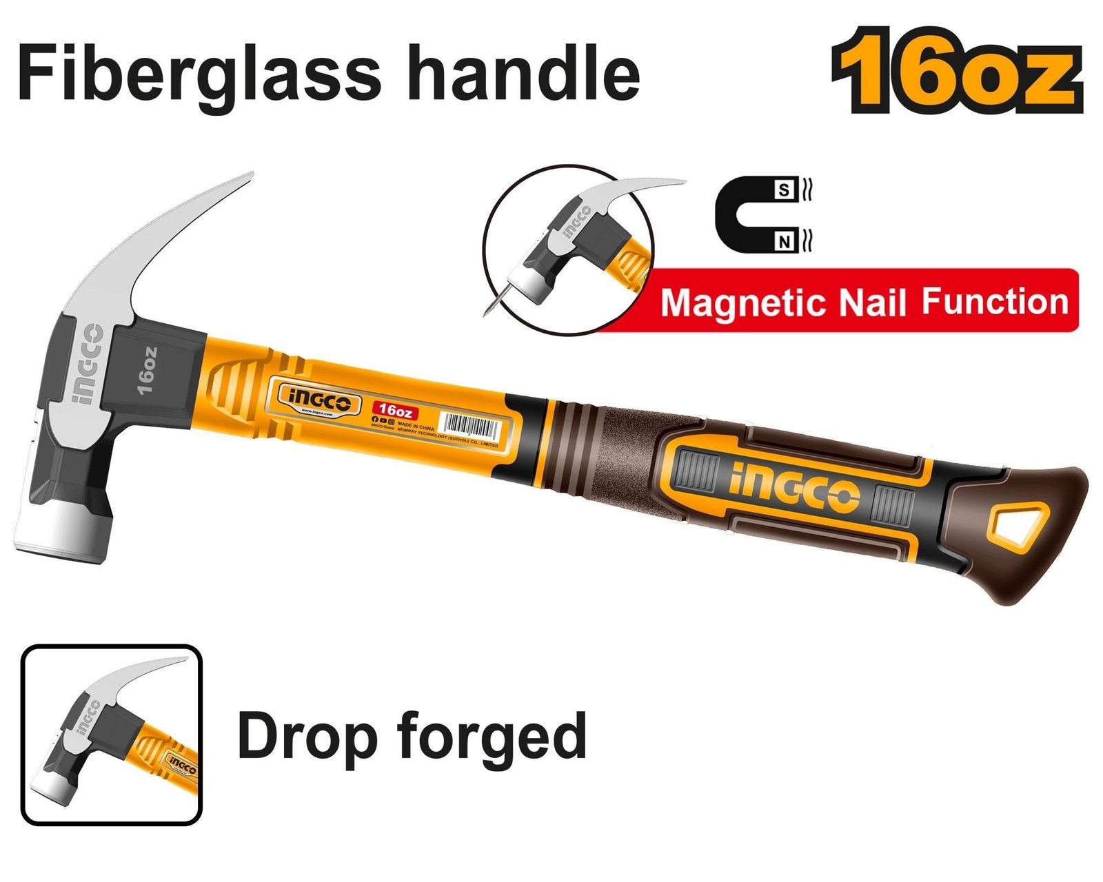 HCH81016 Marteau de Menuisier 450G Tête Forgee
