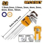 Cles Males Hex Extra Long Set de 9 Pieces 1.5-10mm