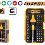 Set de 47 Pieces pour Tournevis avec Manche en t