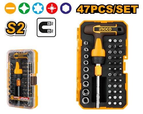 Set de 47 Pieces pour Tournevis avec Manche en t