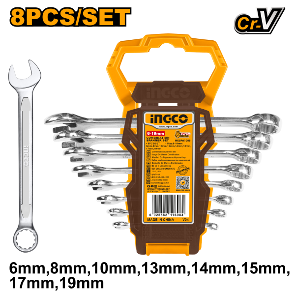 Jeu de 8 Cles Mixtes 6MM a 19MM