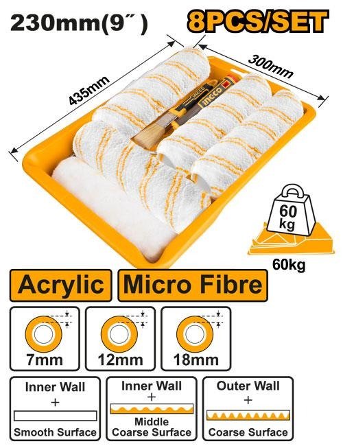 HKTCB83230083 Set de 8 Pieces pour Rouleaux a Peinture