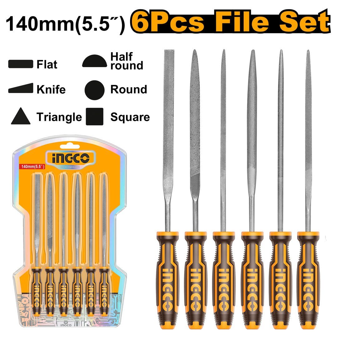 HKTF63 Set de 6 Limes Acier 140MM
