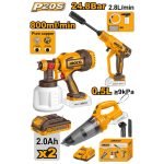 Pack 20V Pist a Peinture+aspirateur+nettoyeur